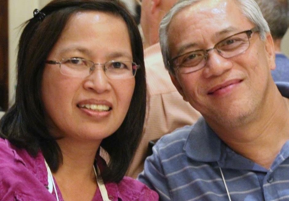Ruel with his wife, Malou, at a church conference