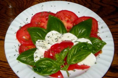 Fresh Garden Tomatoes and Basil with Mozzarella