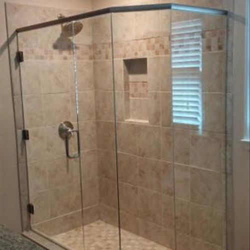 Master bath tub to stand up shower conversion with