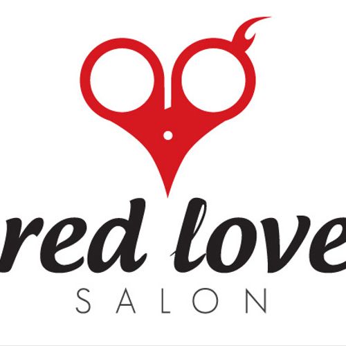 Red Love Salon logo design