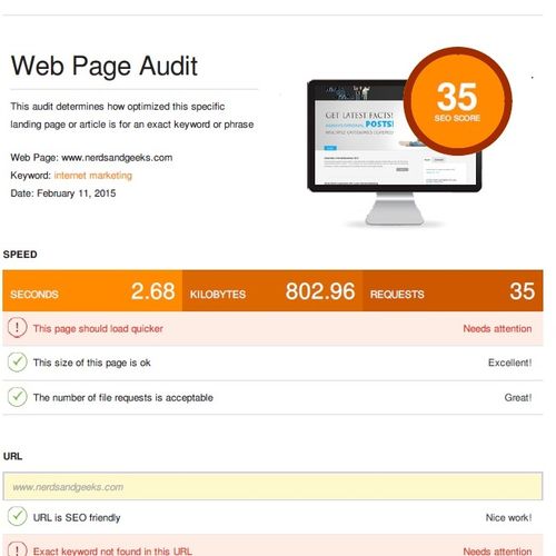 A complete website audit to pinpoint specific aspe
