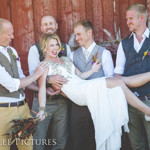 A Bride, her Groom and his silly brothers.