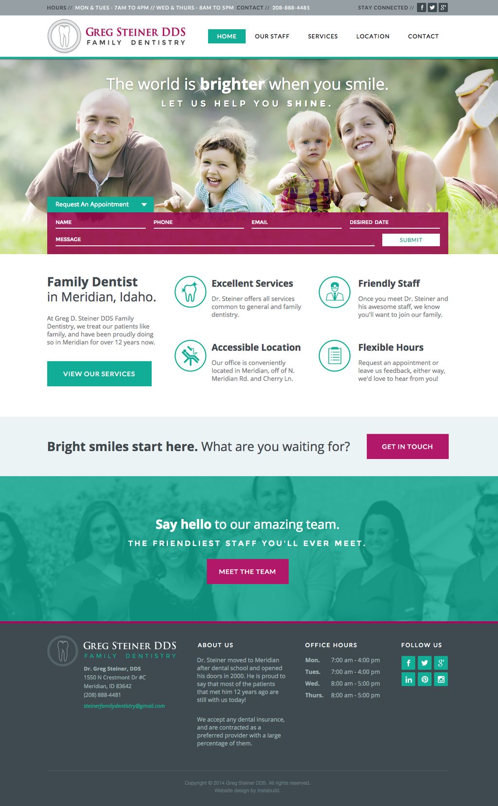 Web Design: Steiner Family Dental