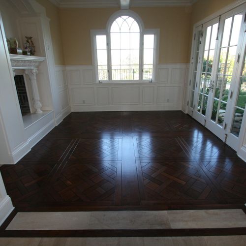 Solid Walnut in a large parquet pattern