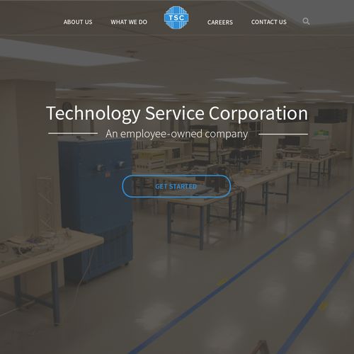 Website mock up for a technology company