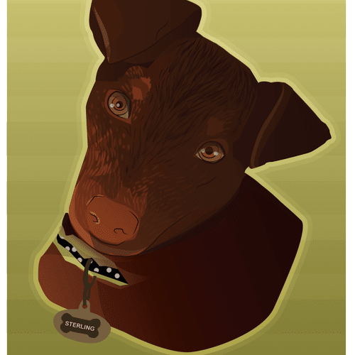 A commissioned portrait of Sterling, a client's pu
