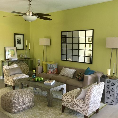 The perfect accent wall and textile mix creates a 