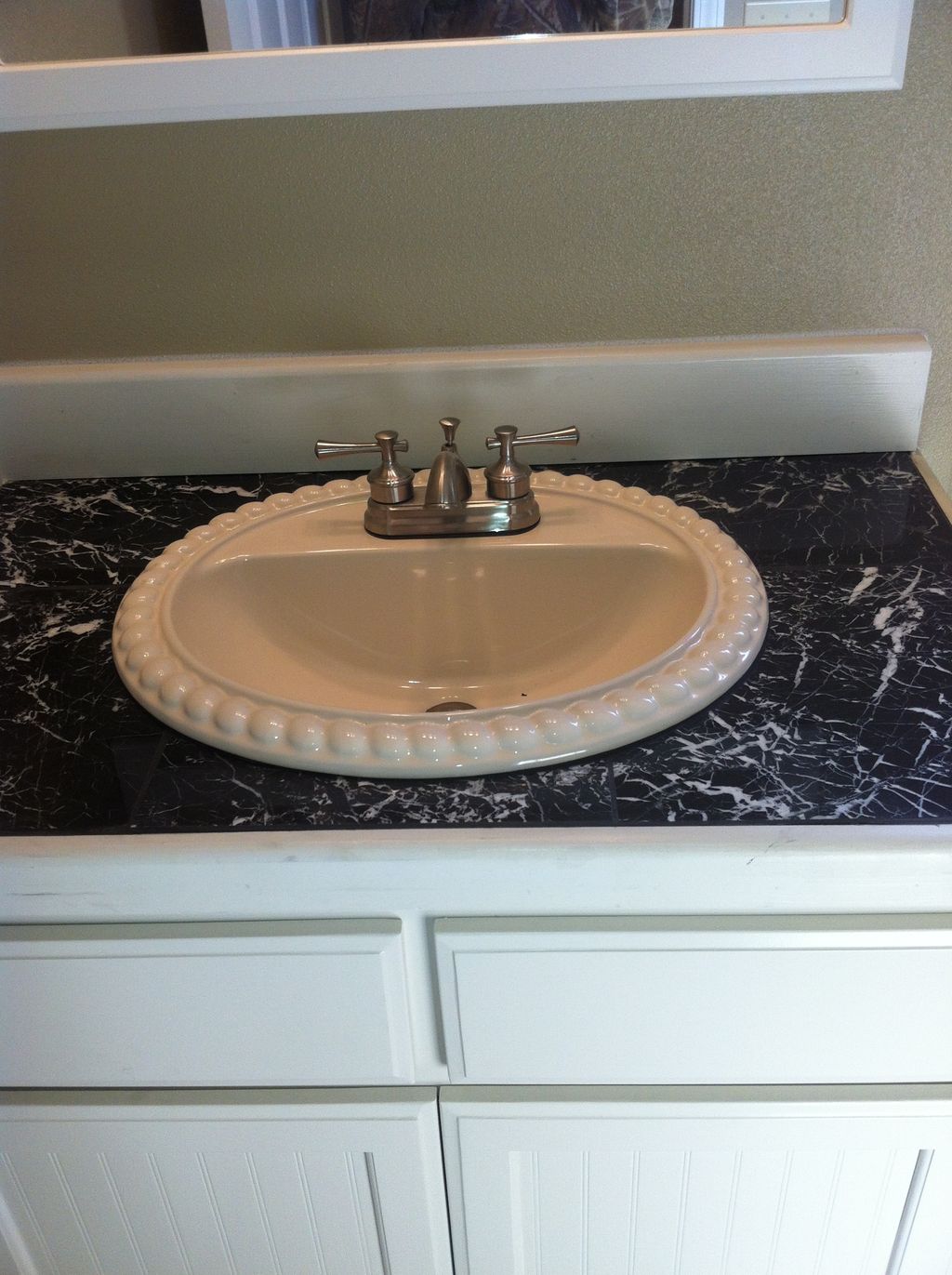 Cabinet and sink I built cabinet.