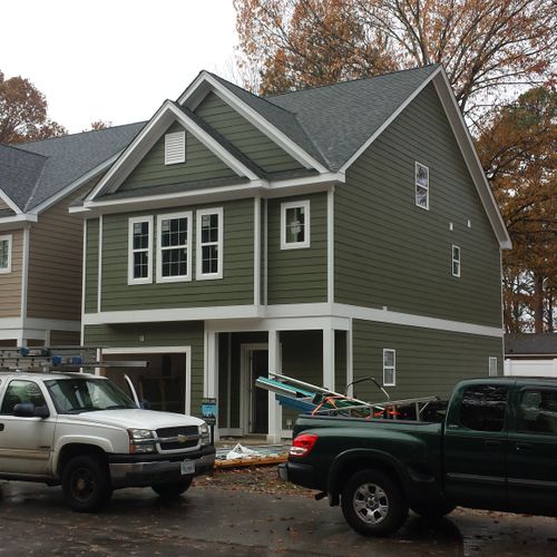 Hardie Board install with exterior white metal wra