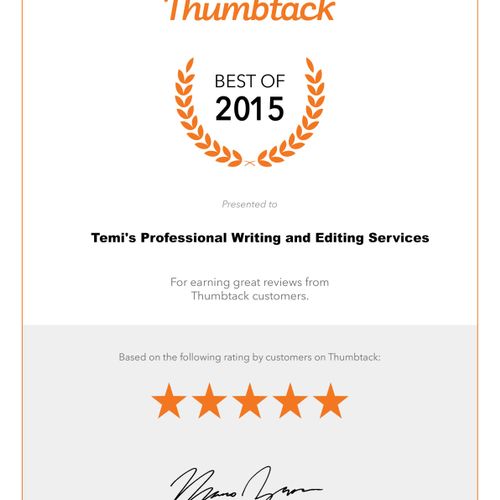 "Temi's Professional Writing and Editing Services,