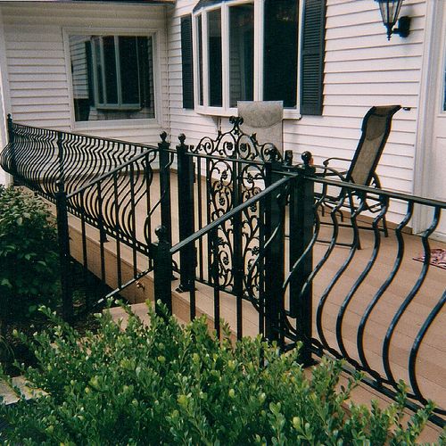 Black Aluminum powder coated banisters with bow sp