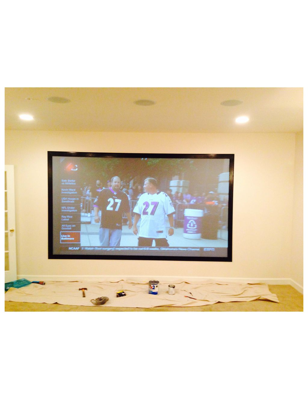 Here is a theater room in the making...130" with i