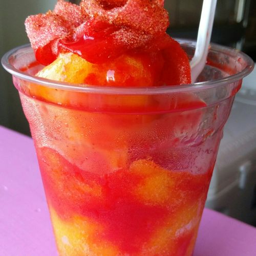 One of our best sellers. sweet mango with chamoy a