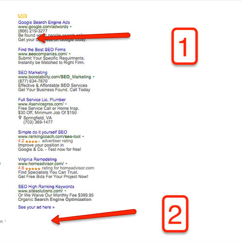 Ranking for two properties on the first page.