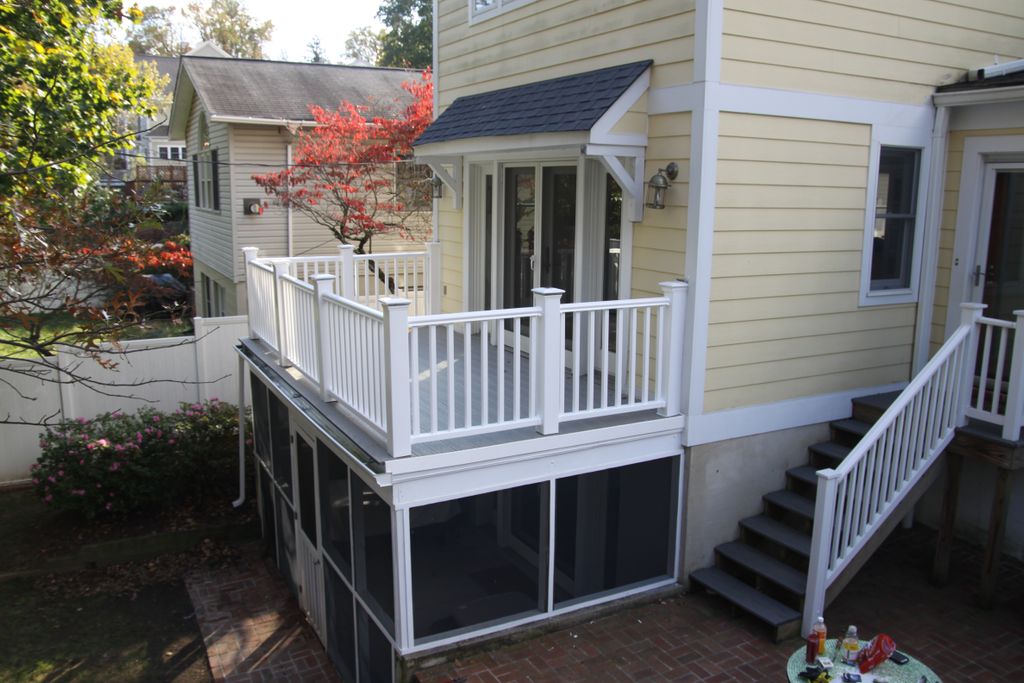 Finished deck, fully waterproofed and solar lights