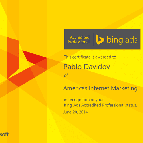 We are Bing Ads Accredited Professionals
