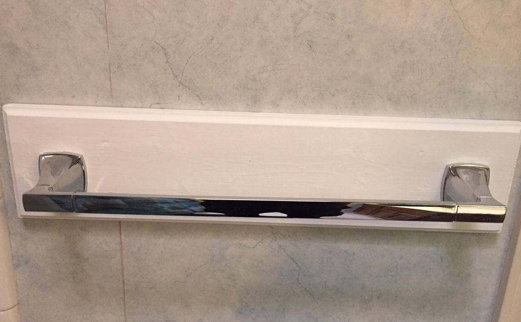 After- Custom made towel rack support plate anchor