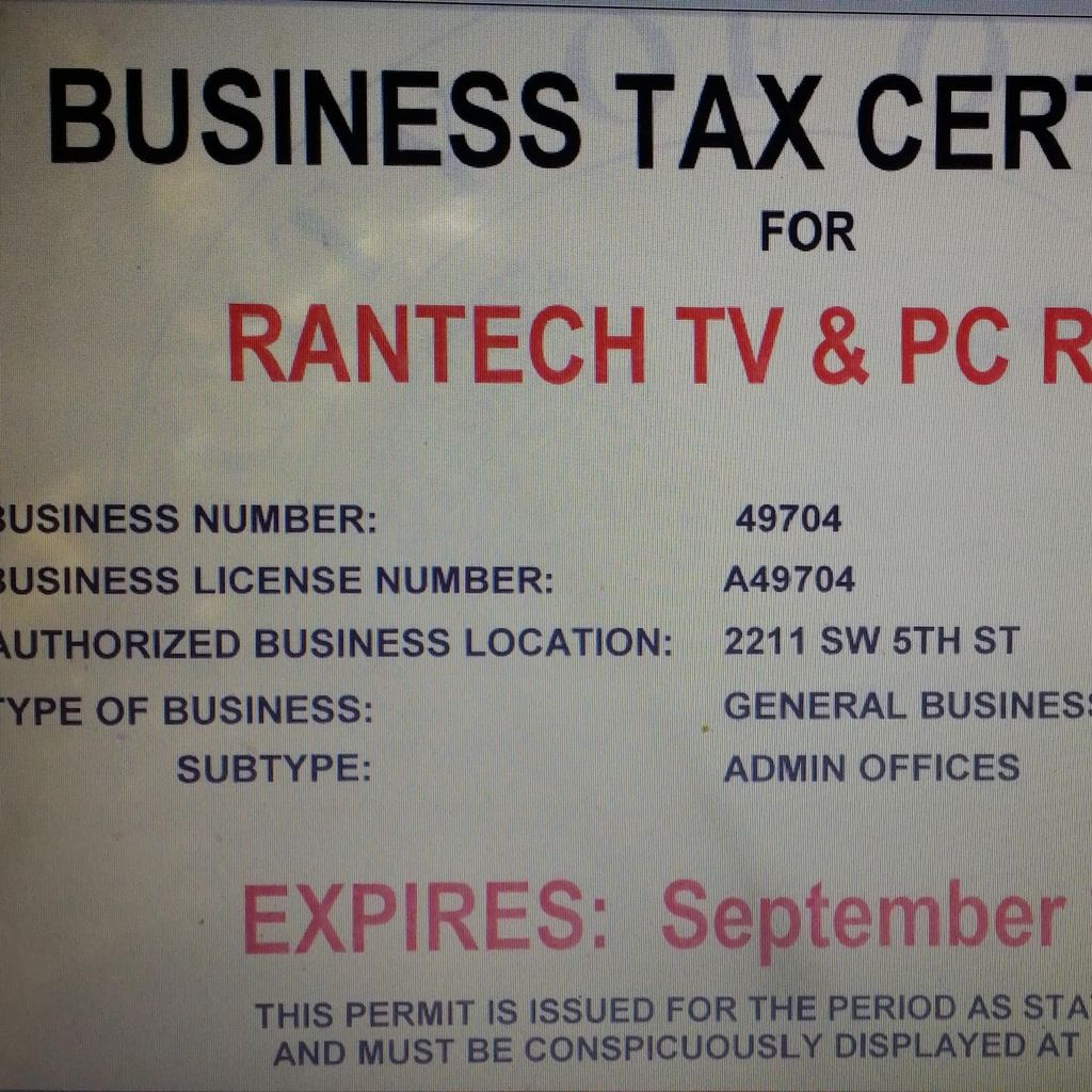 RANTECH TV & PC REPAIRS