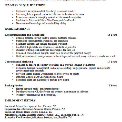This client had several large gaps in his resume a