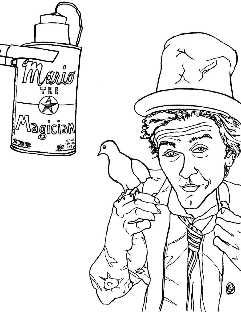 Mario the Magician Coloring Book Illustrations