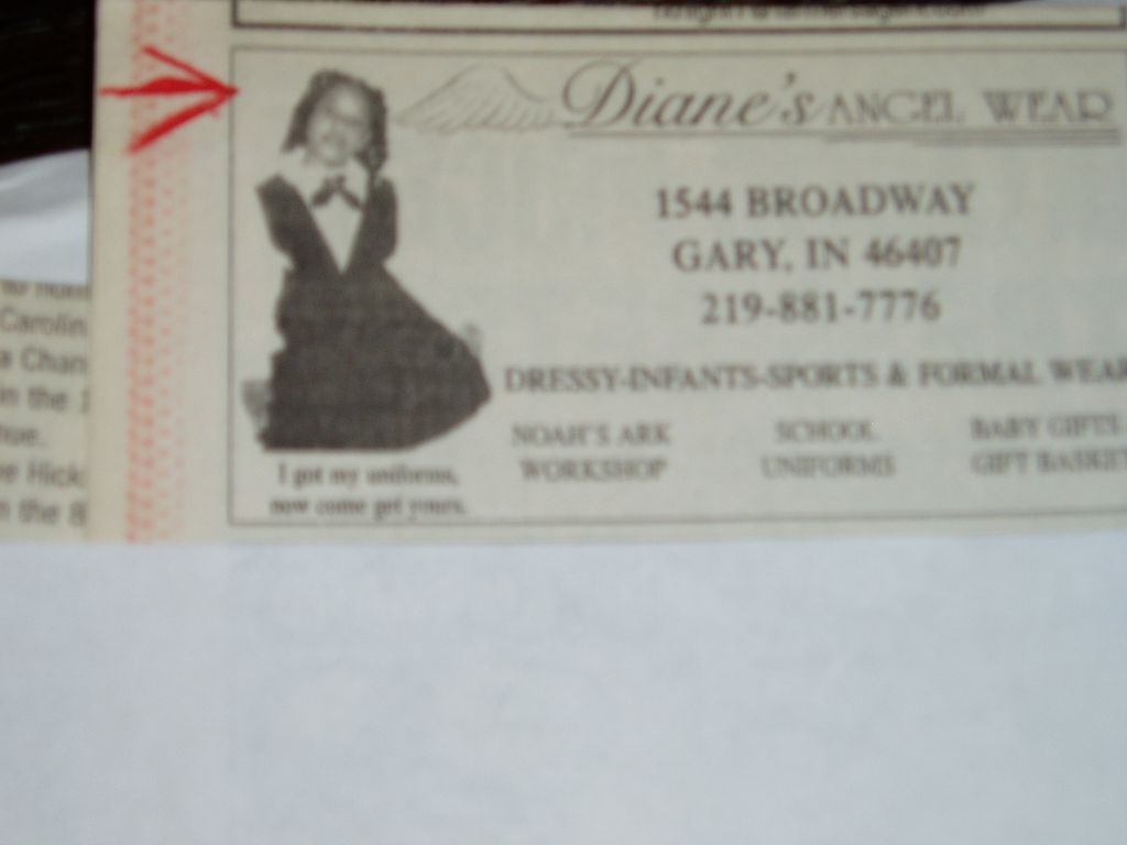 Newspaper ad for school uniforms, for 
grade schoo