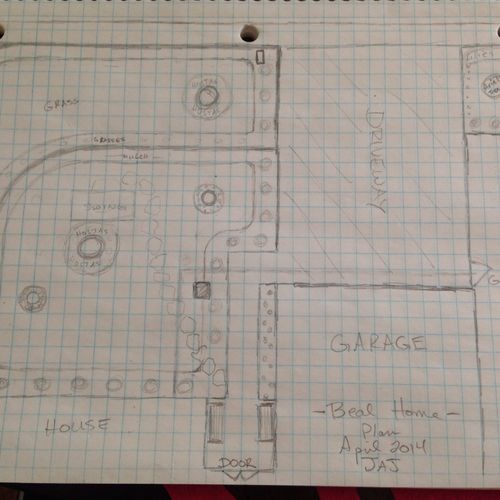 Drew up these plans for a front yard.