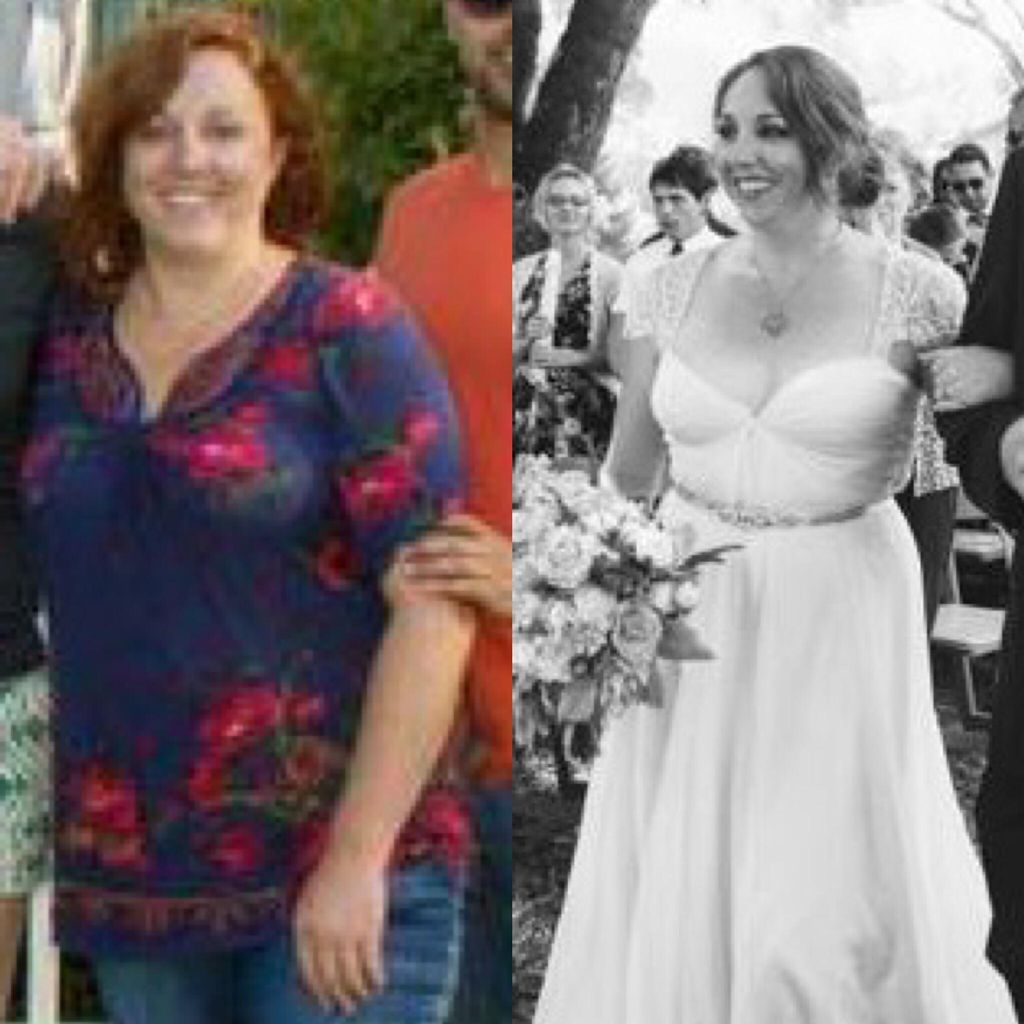 Meaghan’s transformation. Lost 25lbs for her weddi