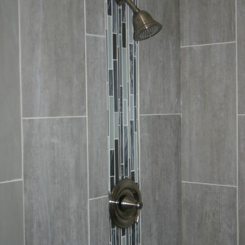 An example of a shower that has been installed for