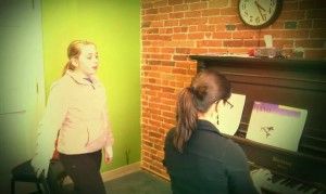 Hannah taking a voice lesson with Stephanie Rogers