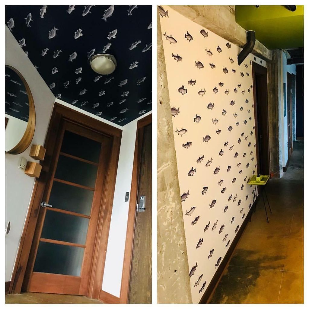 Loft downtown Detroit. Wallpaper is back. Don't be