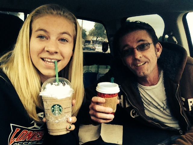My Daughter Zoie and I enjoying some Java!