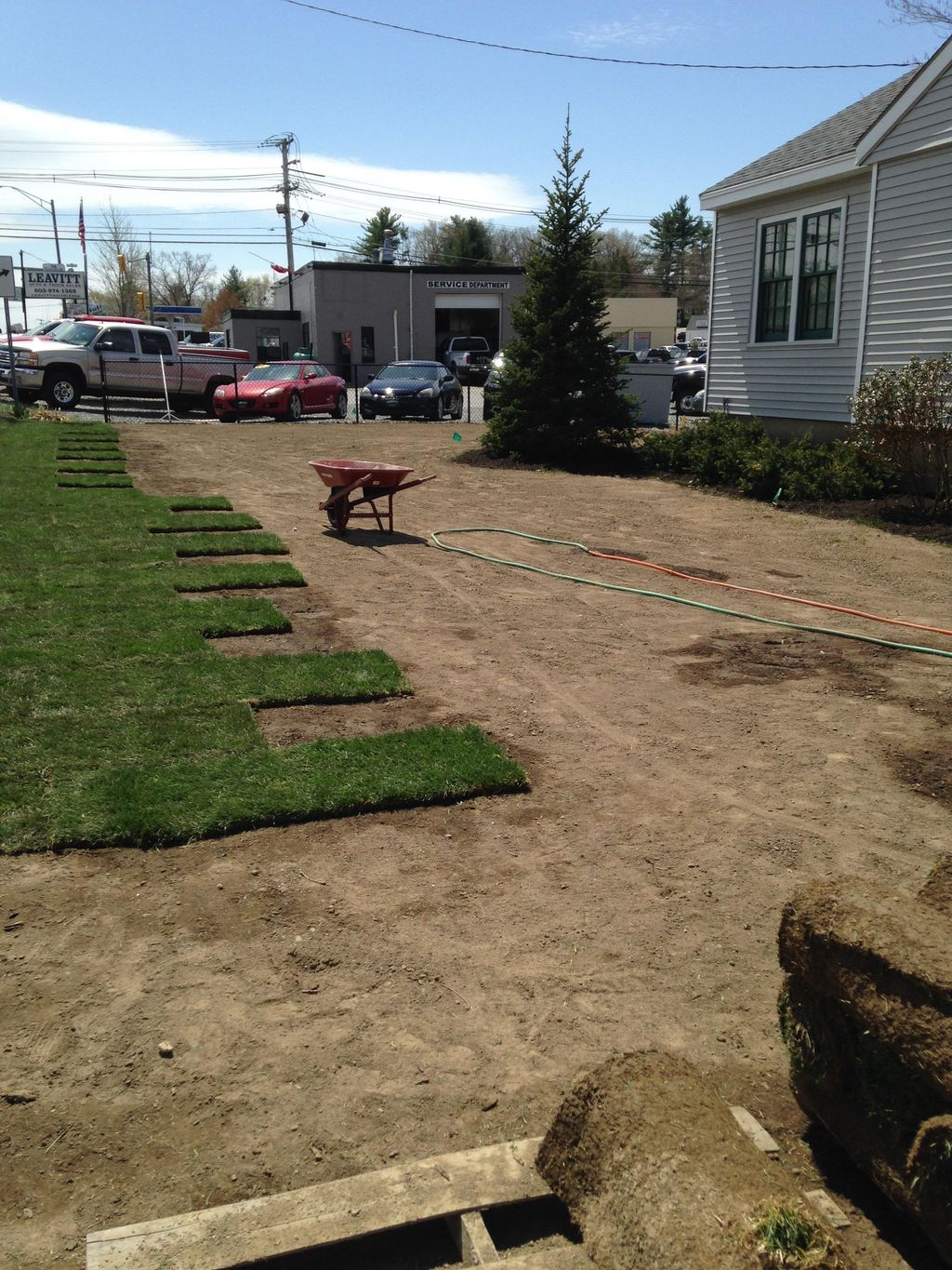 Our office on Rt. 125 in Plaistow during to sod in