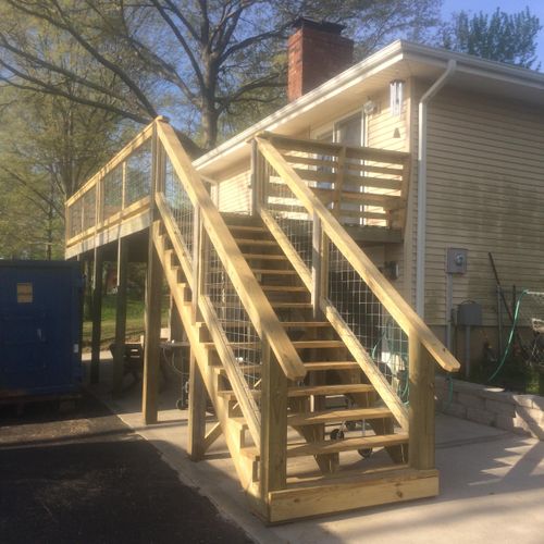 This was an existing deck. We replaced the stairs,