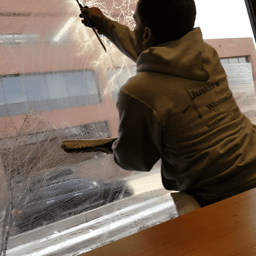 window cleaning in a bank, Yale and Colorado