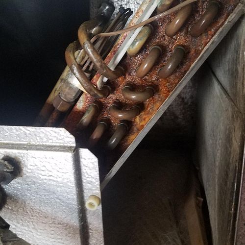 rusted evaporator coil