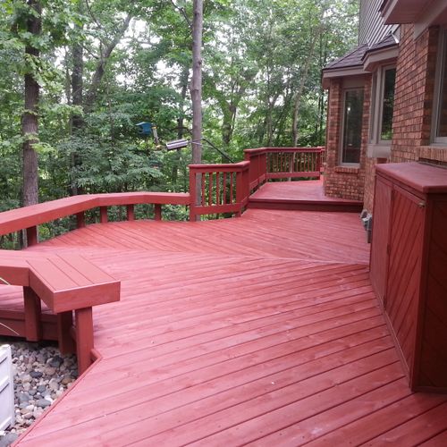 Deck that we power washed and stained. wish i had 