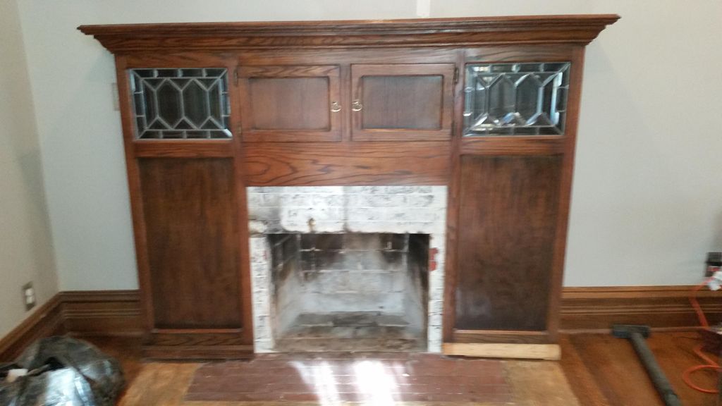 before tiling fireplace 