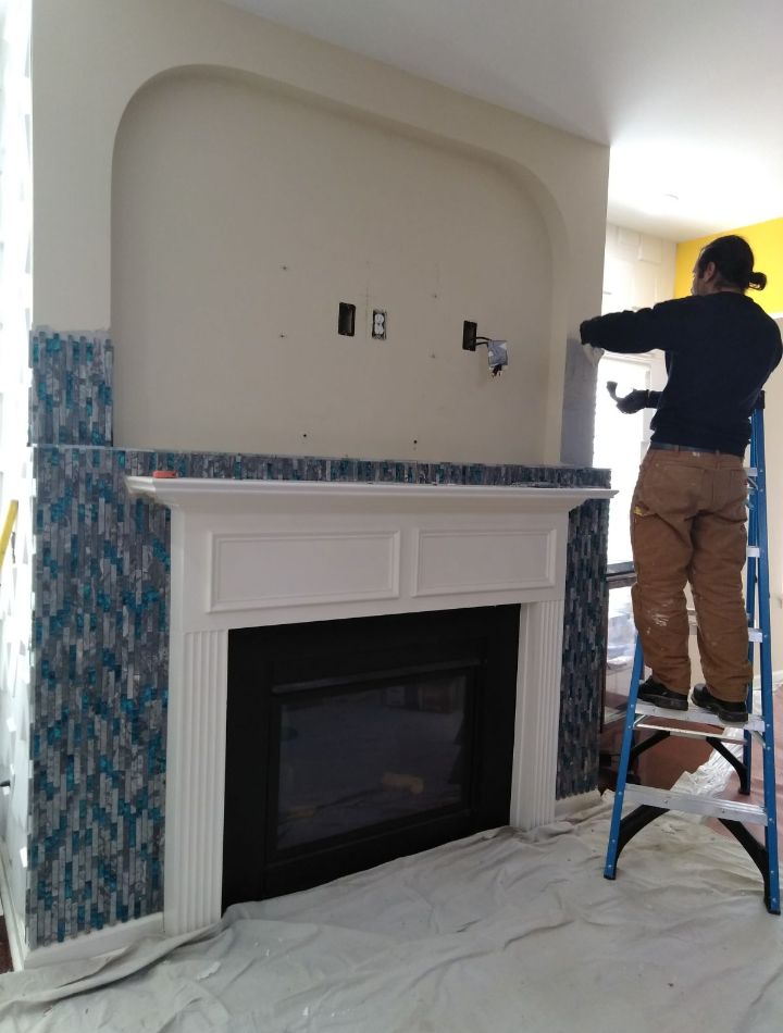 Tile Installation to Firewall.