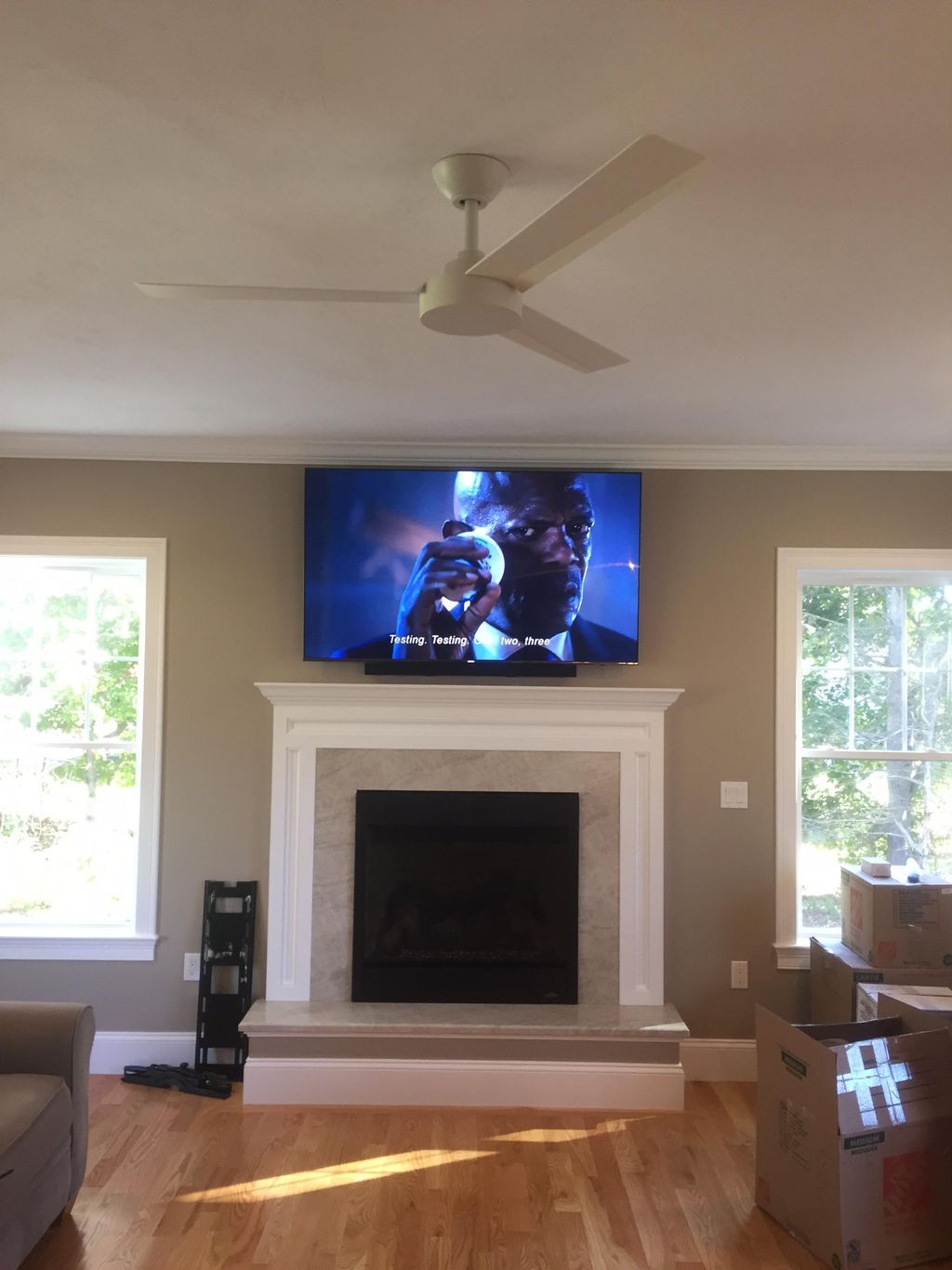 65" TV Install with samsung soundbar and subwoofer