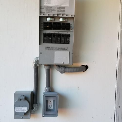 generator transfer switch and outlet