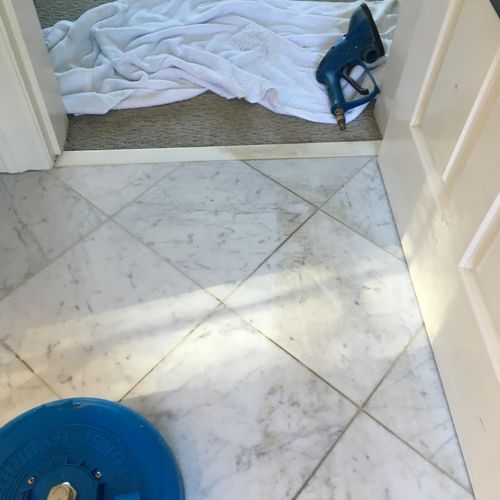 Marble bathroom floor
