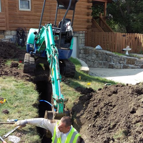 Connecting resident's water service line to the ci