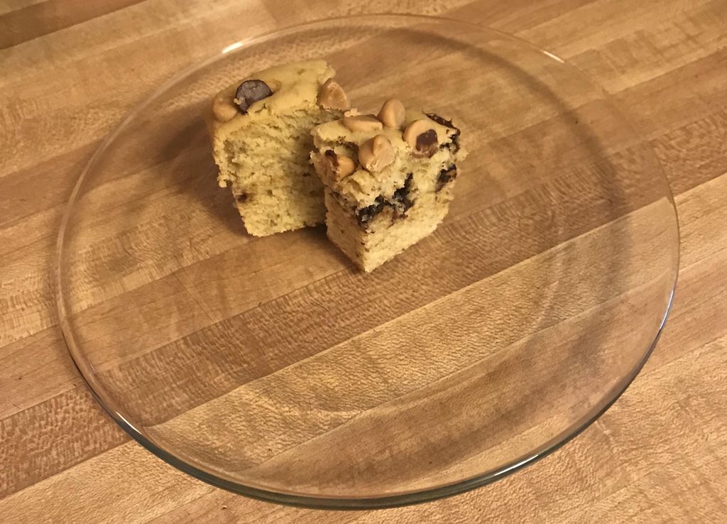 Layered Banana Bread with chocolate and peanut but