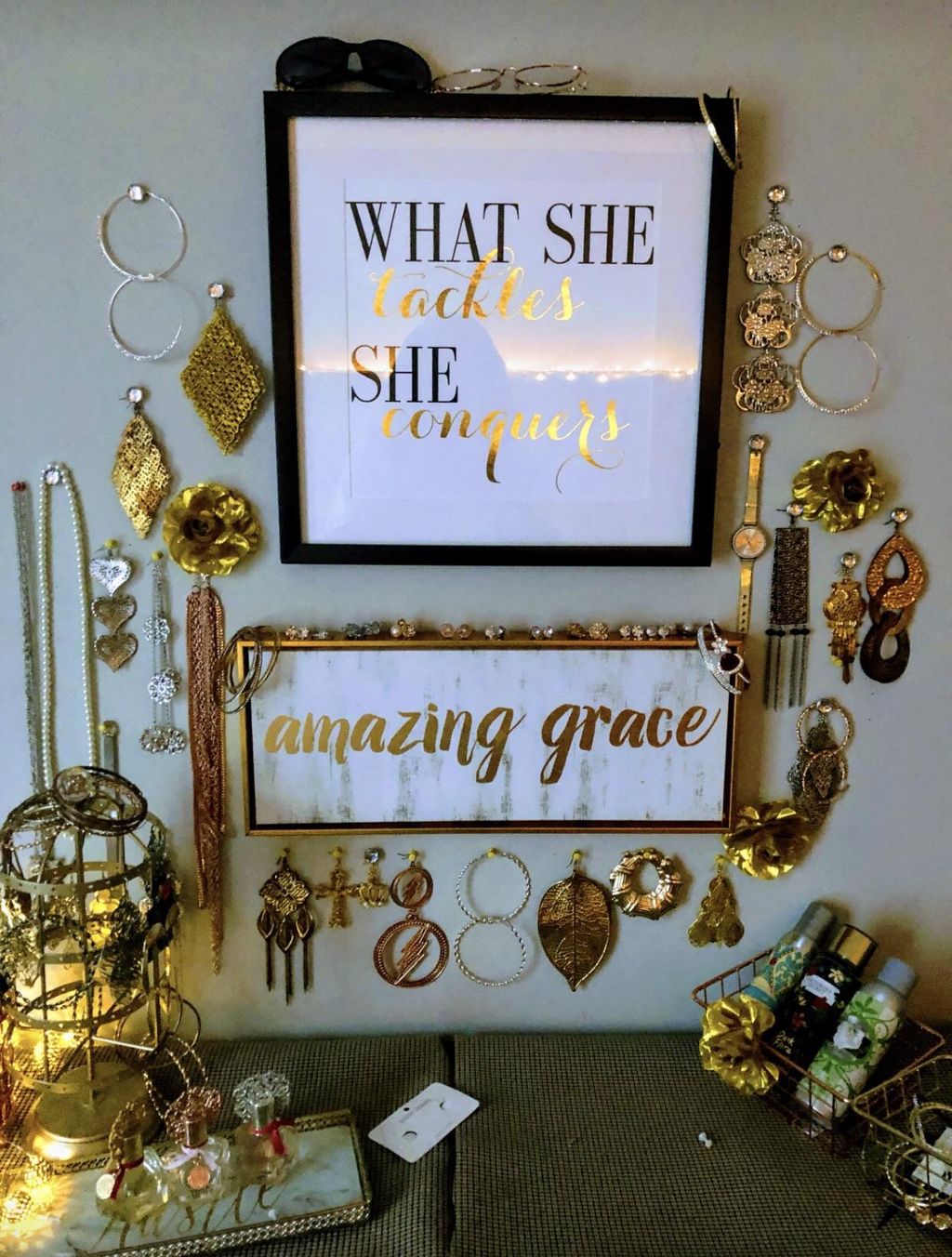 ✨Custom costume jewelry wall display in progress ✨