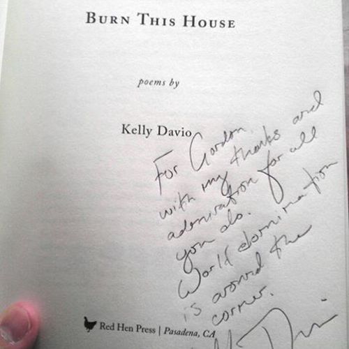 Kelly's book, out now from Red Hen Press
