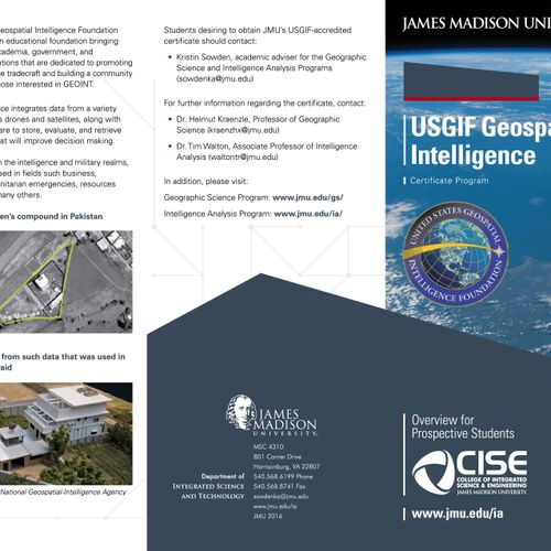 This is a brochure I designed for the USGIF Geospa