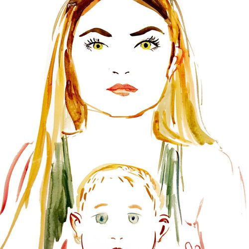 portrait made of mother and son at a wedding