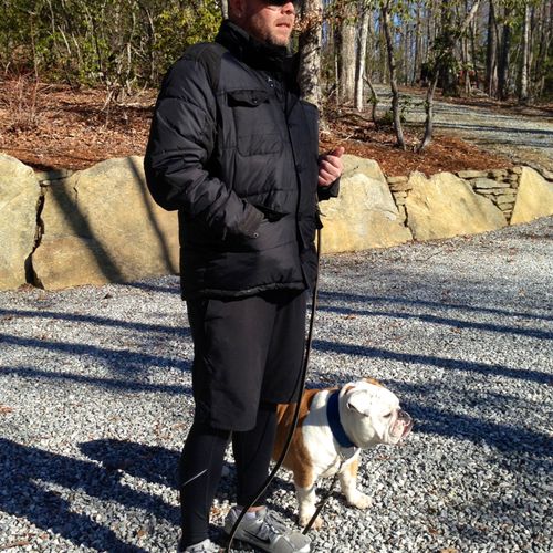 Trip and I at Dogwoods retreat with AKC certified 