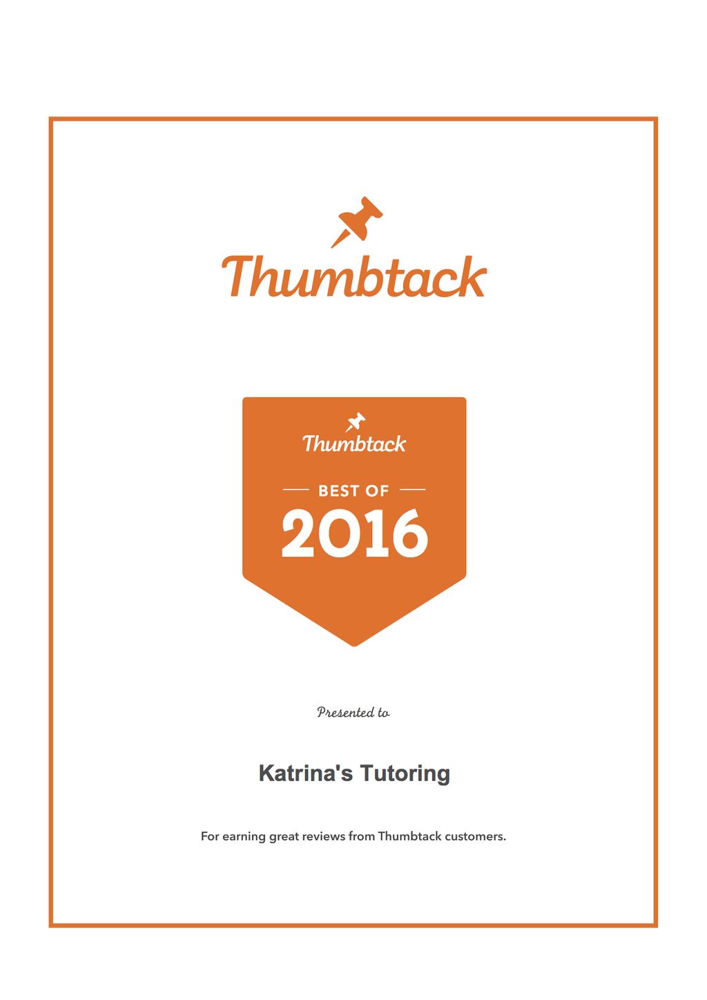 It was an honor to win the Best of 2016 Award!