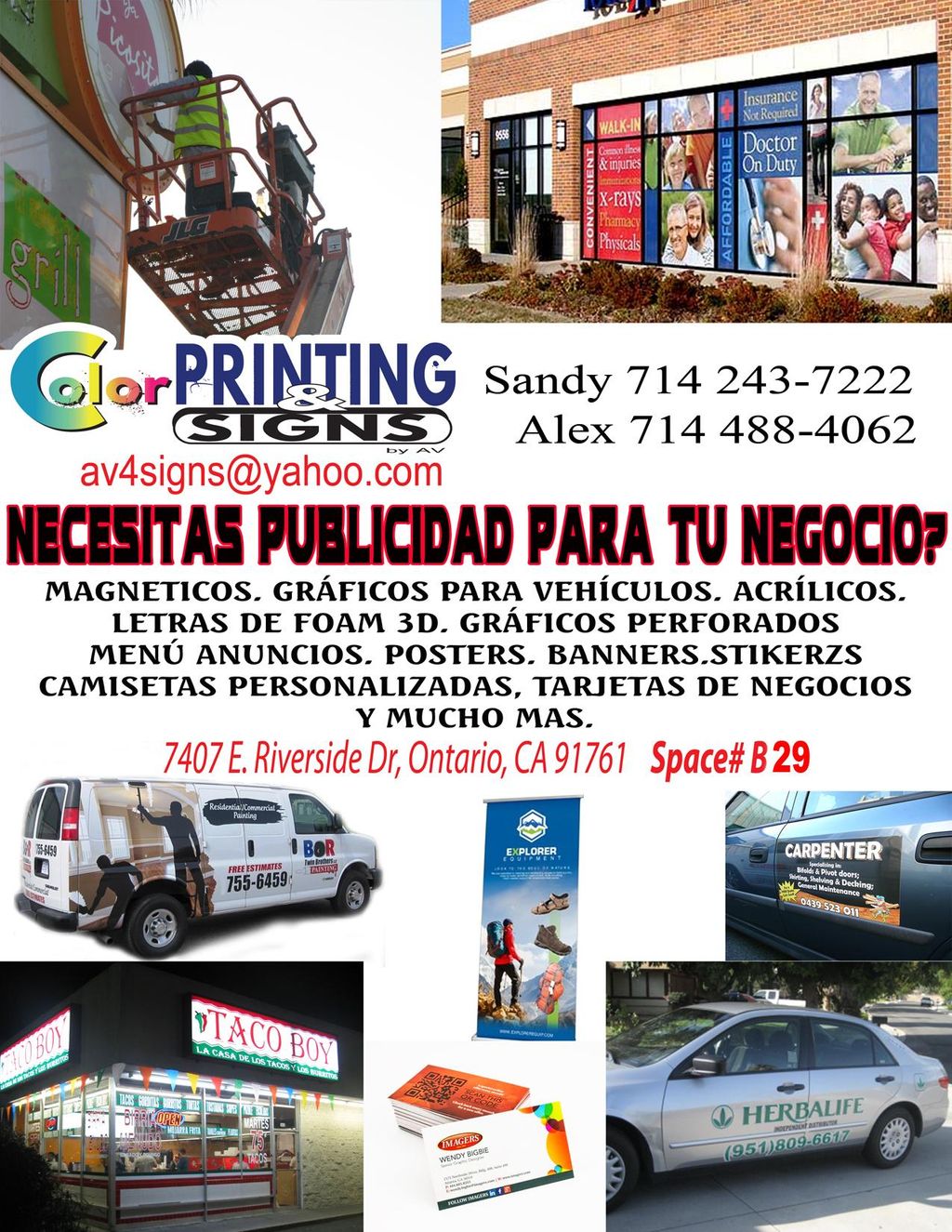 Color Printing and Signs